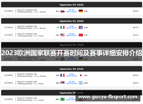 2023欧洲国家联赛开赛时间及赛事详细安排介绍 2023欧洲国家联赛开赛时间及赛事详细安排介绍